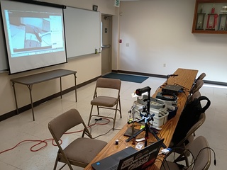 The tying setup at the Fire-station